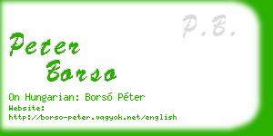 peter borso business card